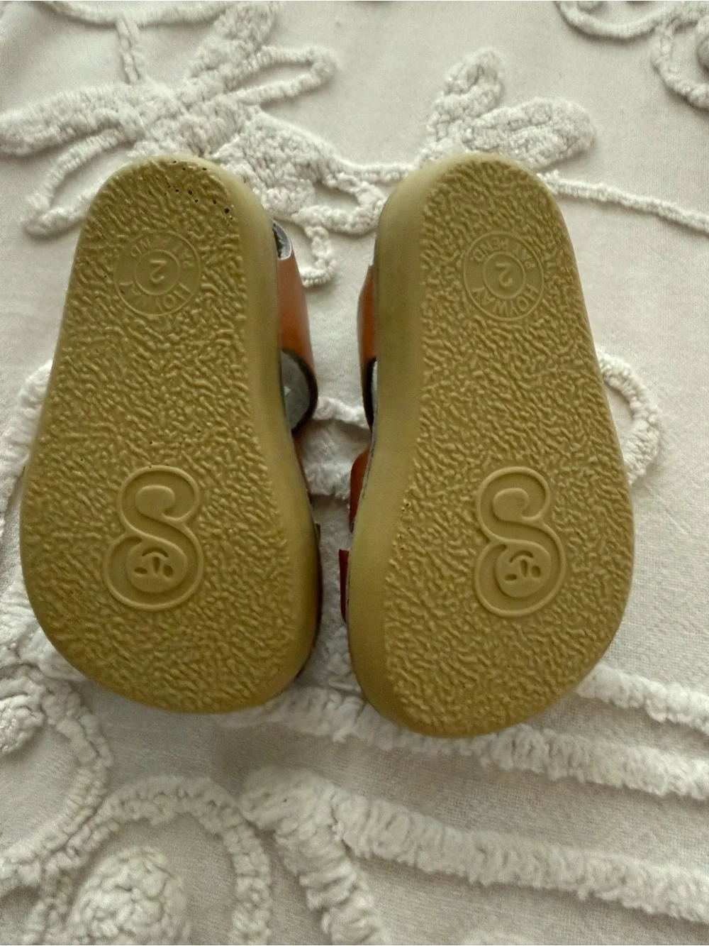 Salt Water Sea-Wees Sandals - Metallic Rose Gold Buckle Straps, baby size 2
